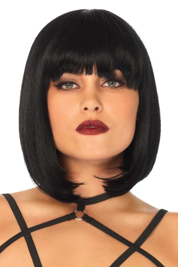 Parrucca nera con frangia Leg Avenue
