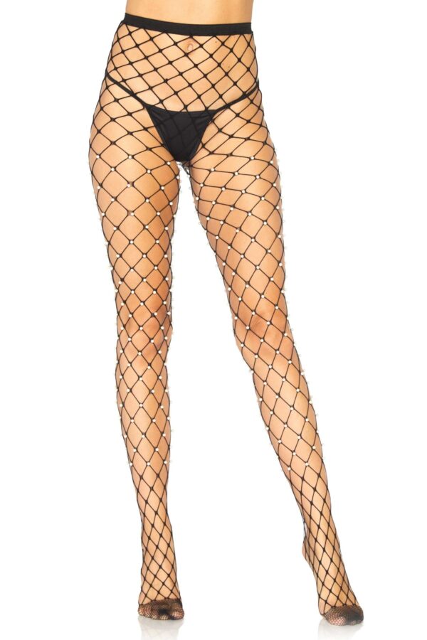 Leg Avenue Lingerie: collant a rete con perle