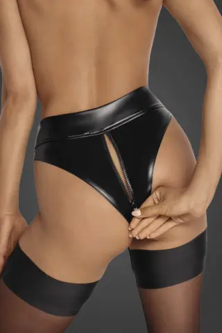 Noir Handmade: Sexy mutandine in tessuto Powerwetlook con doppia cerniera