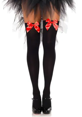 Leg Avenue Lingerie: graziose calze elasticizzate con fiocco in varie combinazioni di colore