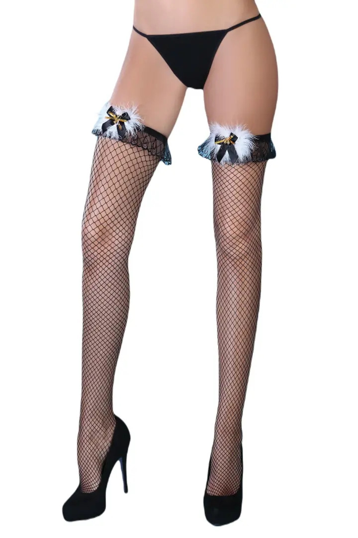 LivCo Corsetti: Pearl calze natalizie in rete nera