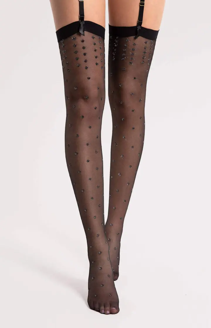Fiore: Calze da reggicalze 15 den con lurex Bruine