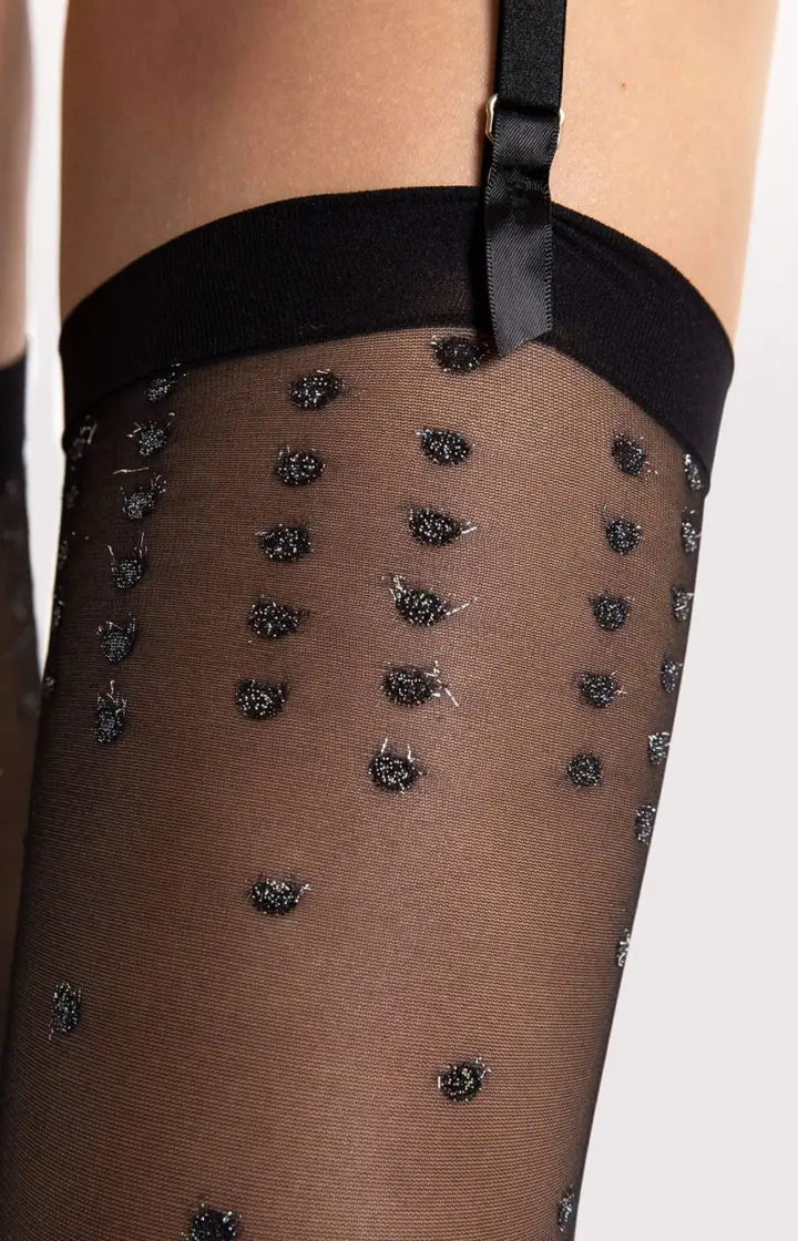 Fiore: Calze da reggicalze 15 den con lurex Bruine – foto 2