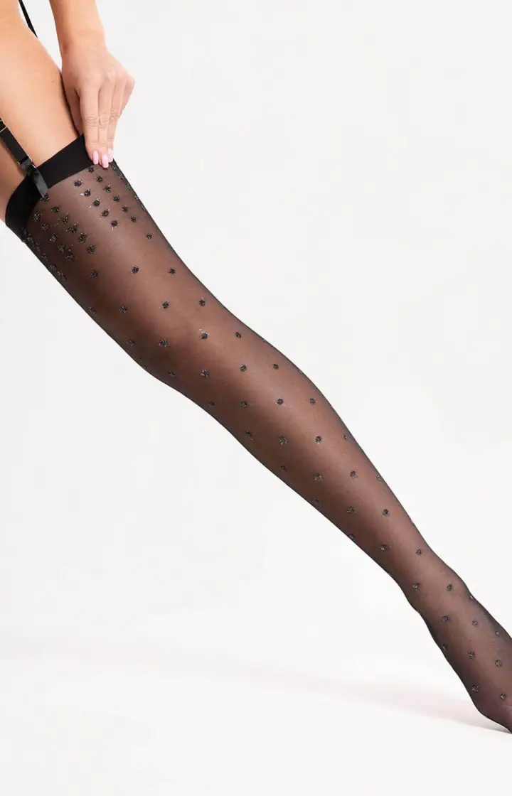 Fiore: Calze da reggicalze 15 den con lurex Bruine – foto 3