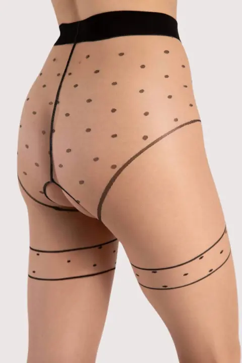 Fiore: Collant 20 denari aperti nude con pois Starlight