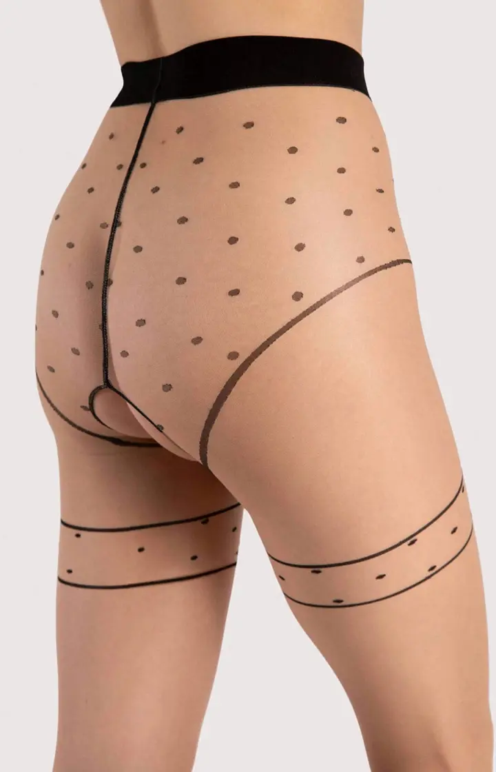 Fiore: Collant 20 denari aperti nude con pois Starlight