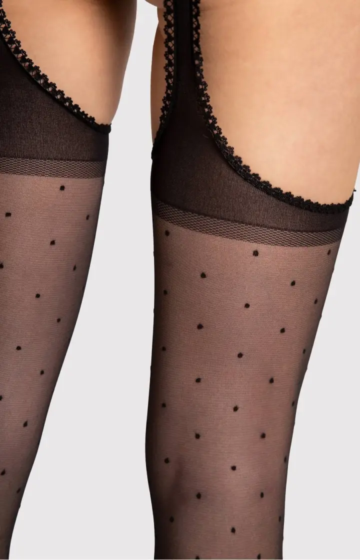 Fiore: Collant effetto Reggicalze motivo a pois Amore Mio – foto 4