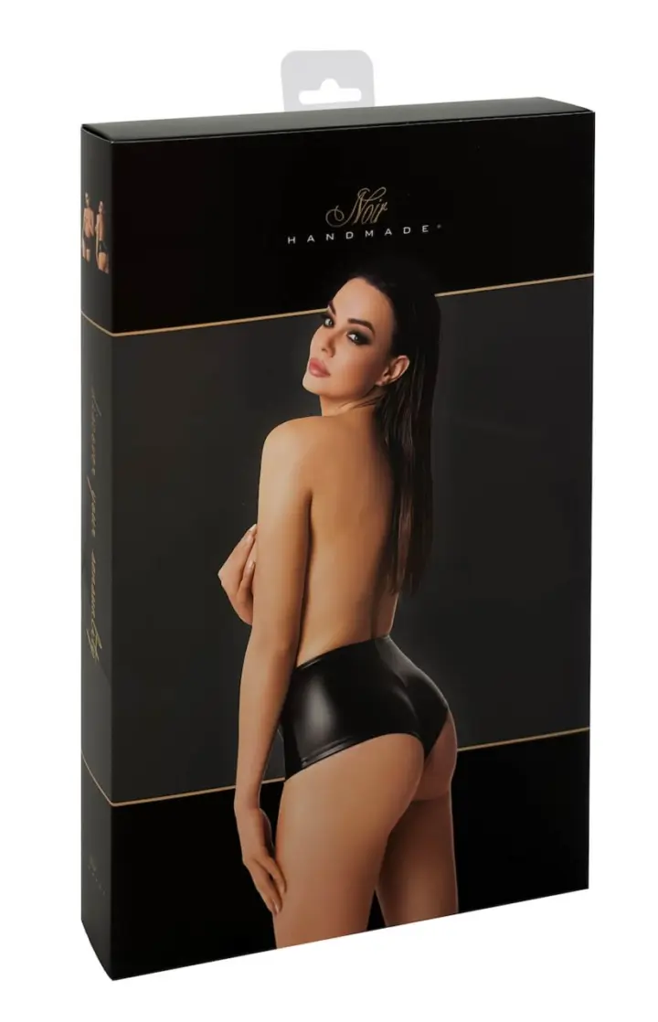 Shorts Mysteria wetlook elasticizzato Noir Handmade – foto 7
