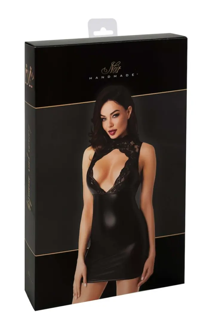 Mini Dress wetlook e pizzo Pandora Noir Handmade – foto 7