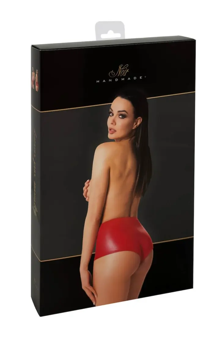 Shorts Rossi Mysteria wetlook elasticizzato Noir Handmade – foto 8