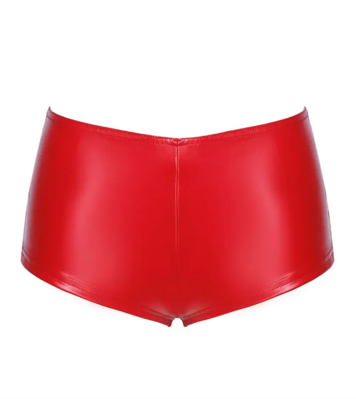 Shorts Rossi Mysteria wetlook elasticizzato Noir Handmade – foto 7