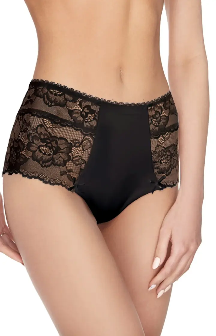 Ewana: Shorts a vita alta in pizzo in nero e bianco – foto 2