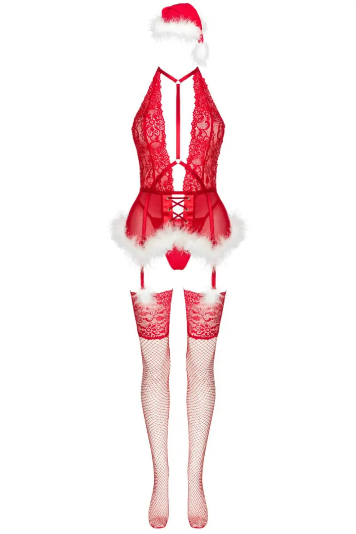 Completo Natalizio con Corsetto Rosso Cappello e Calze Alimena – foto 5