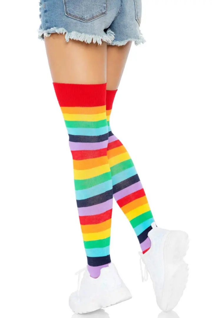 Leg Avenue: calze parigine arcobaleno sopra al ginocchio – foto 3