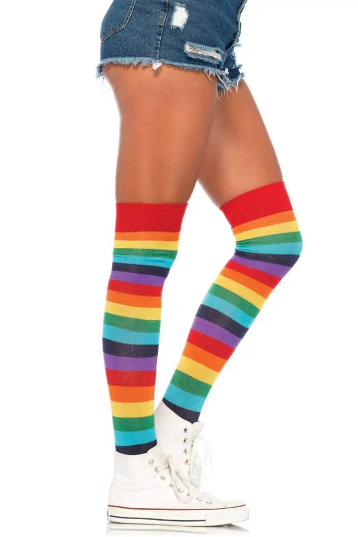 Leg Avenue: calze parigine arcobaleno sopra al ginocchio – foto 4