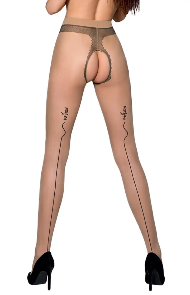 Sensuali Collant aperti con riga e scritta "Passion" – foto 3