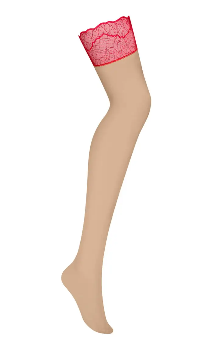 Obsessive: Cupide Desir calze per reggicalze nude con balza rossa – foto 2