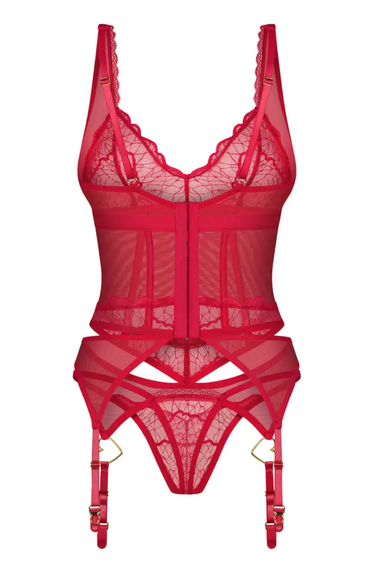Obsessive: Cupide Desir corsetto rosso con perizoma – foto 6