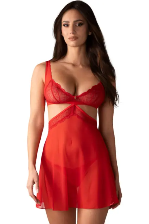 Obsessive: Cupide Desir babydoll rosso con perizoma