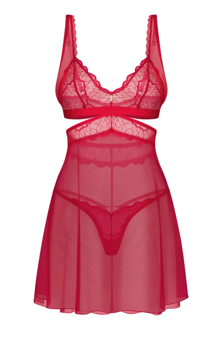 Obsessive: Cupide Desir babydoll rosso con perizoma – foto 2
