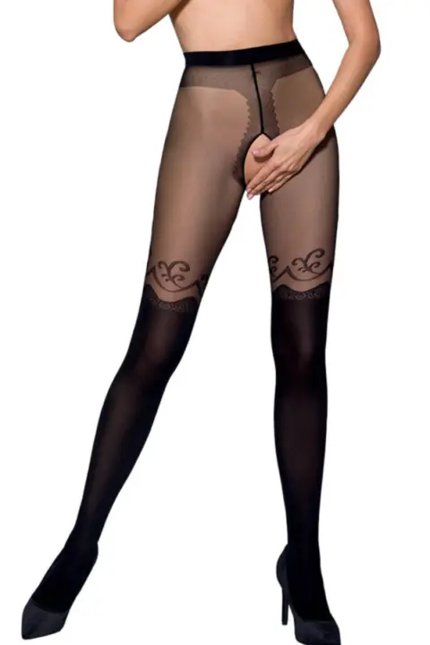 Collant Passion con apertura Intima e decorazioni