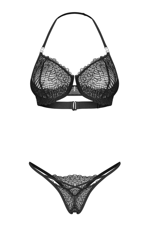 Obsessive: Iliosa set in pizzo con perizoma aperto