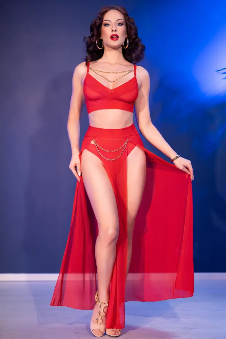 Crop top, gonna con aperture e string Chilirose Lingerie – foto 3