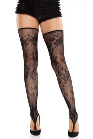 Leg Avenue: calze autoreggenti footless motivo floreale