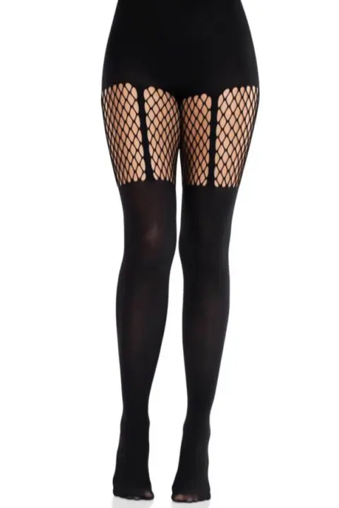 Leg Avenue: collant coprenti con parte superiore in rete