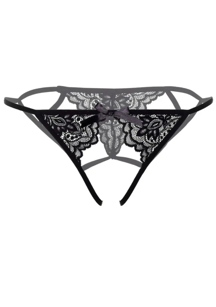 Slip Crotchless in Pizzo con Lacci – Inez, Minimal e Audace – foto 3