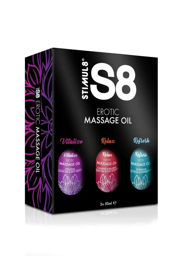 Cofanetto Oli da Massaggio Naturali S8 – Box 3×50 ml Assortiti