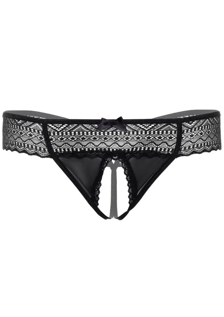 Roxanne String Crotchless in Pizzo con Dettaglio Cut-Out – foto 2
