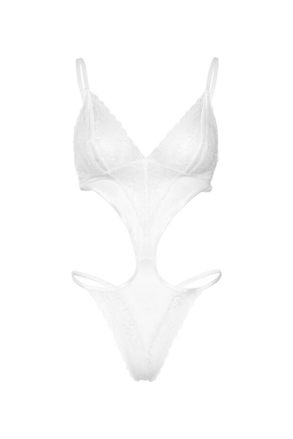 Body bianco con tagli e pizzo floreale – Daring Intimates