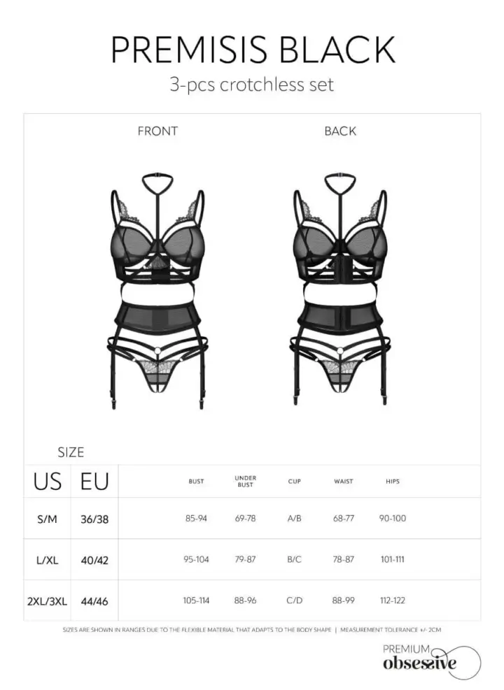 Set 3 pezzi nero aperto Premisis – Obsessive premium – foto 7