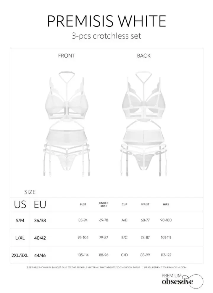 Set 3 pezzi bianco aperto Premisis – Obsessive premium – foto 8