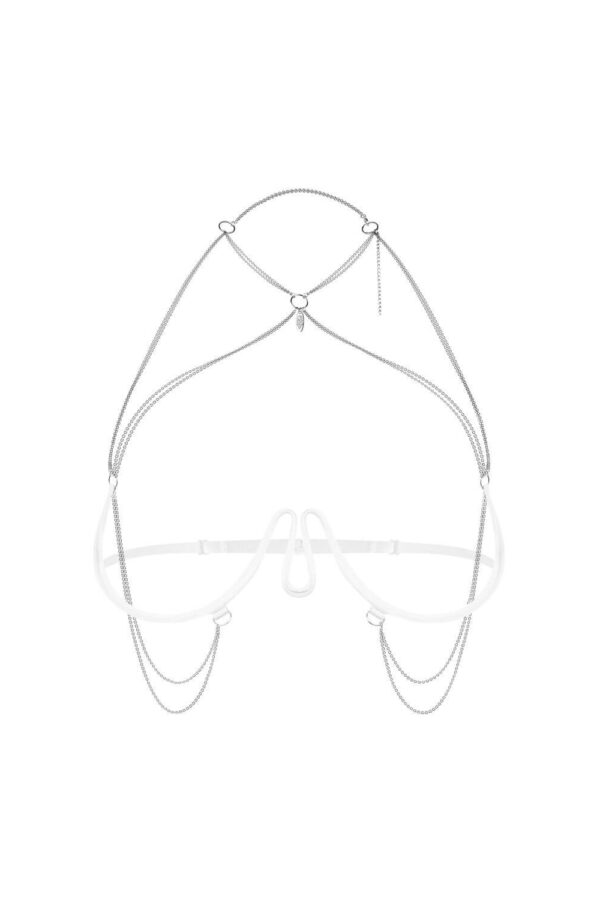 Harness bianco con catene Lustique – Obsessive premium