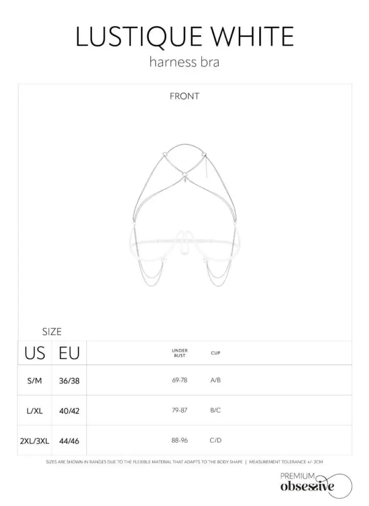 Harness bianco con catene Lustique – Obsessive premium – foto 8