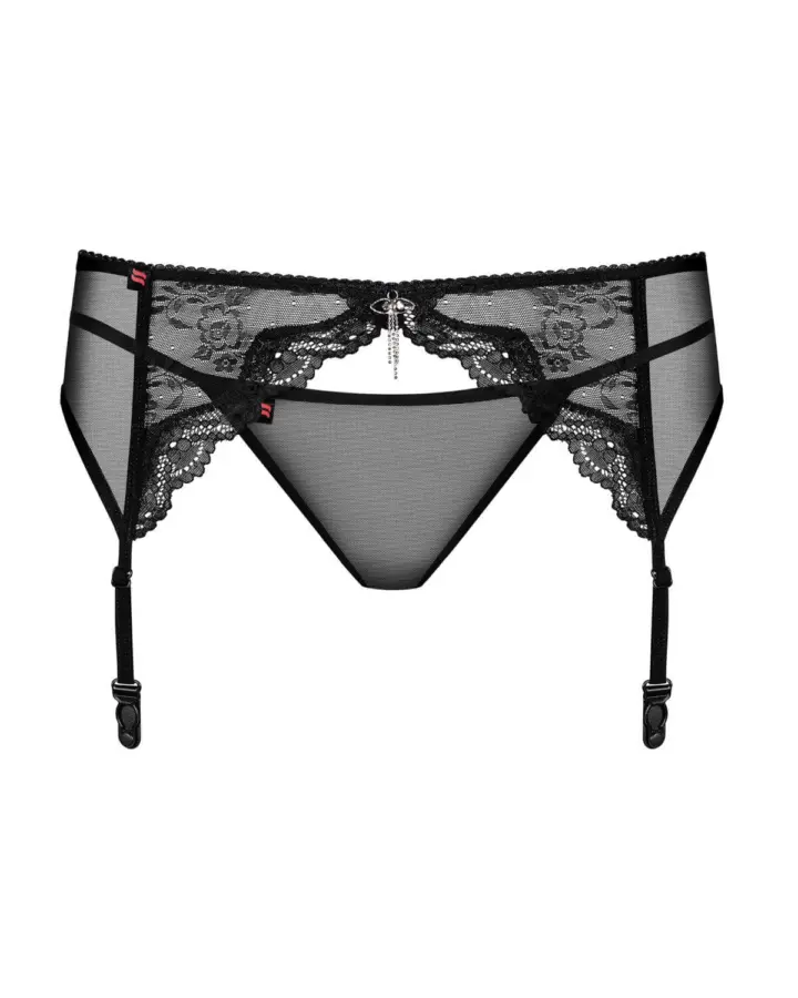 Reggicalze Charms Obsessive – pizzo nero e perizoma incluso – foto 3