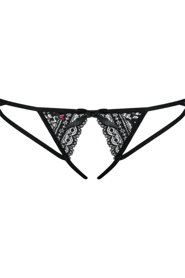 Perizoma nero con fiocco e apertura – Obsessive Picantina
