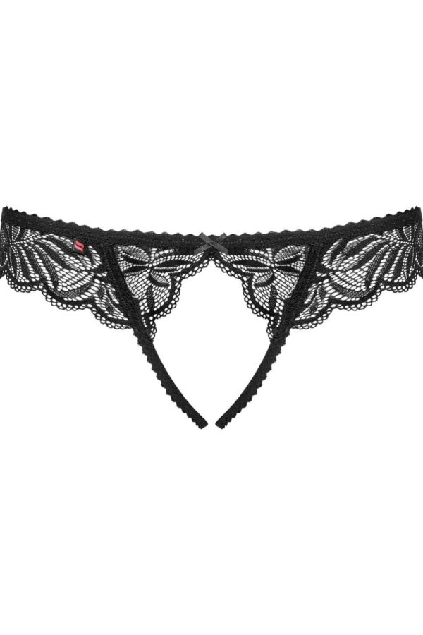 Perizoma nero aperto in pizzo elegante – Obsessive Contica