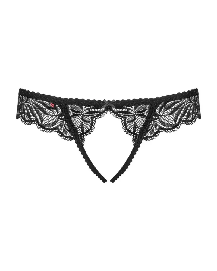 Perizoma nero aperto in pizzo elegante – Obsessive Contica – foto 2