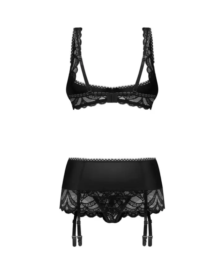 Set 3 pezzi con reggicalze e half-cup– Obsessive Lecille – foto 6