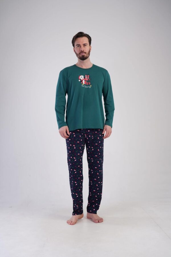 Pigiama uomo natalizio in cotone verde By Vienetta