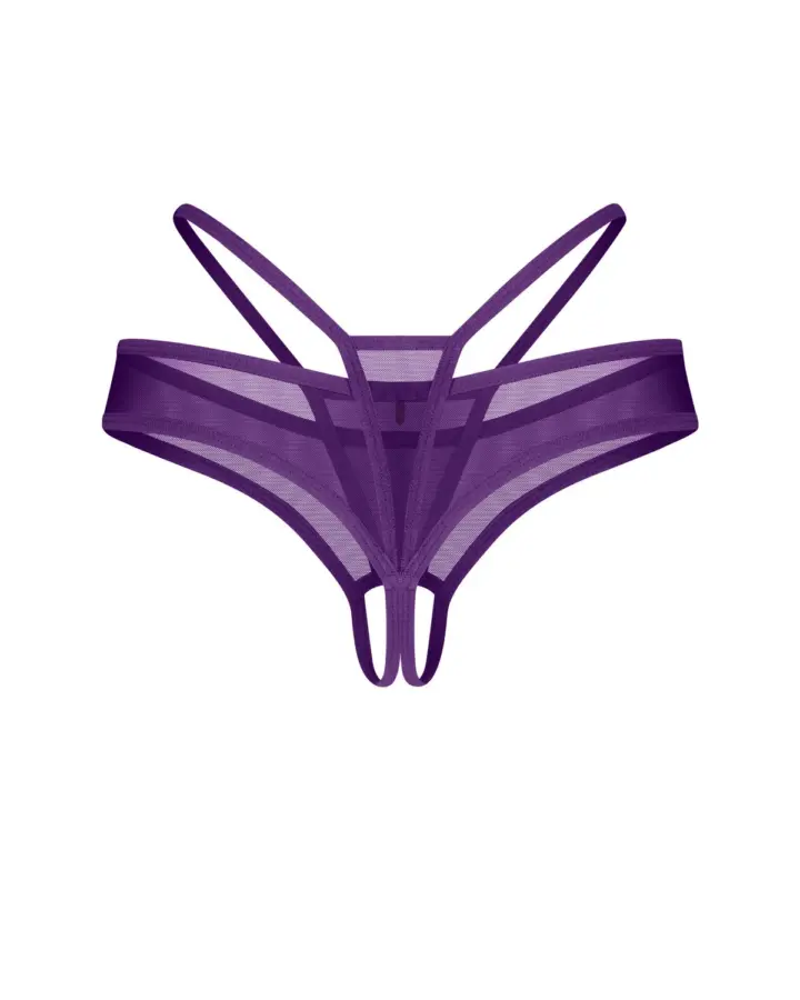 Perizoma viola aperto in tulle – Obsessive Vibres – foto 4