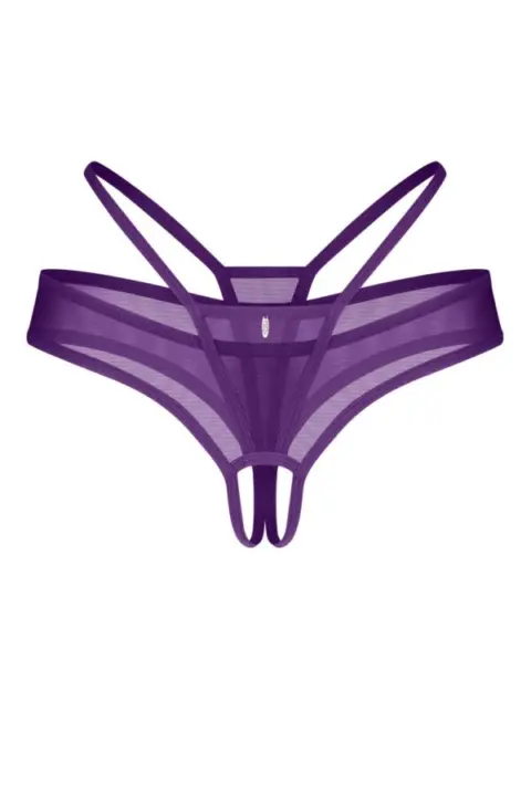 Perizoma viola aperto in tulle – Obsessive Vibres