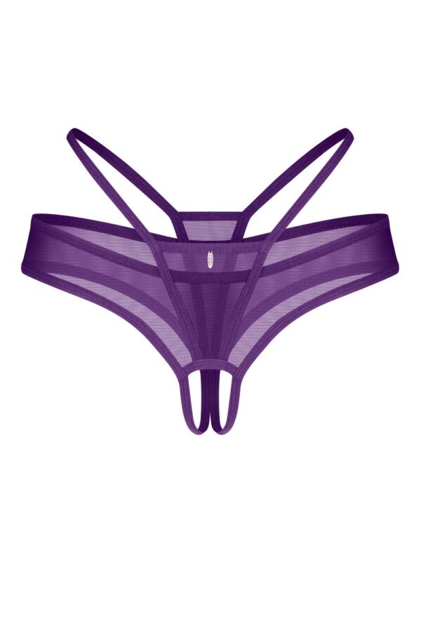 Perizoma viola aperto in tulle – Obsessive Vibres