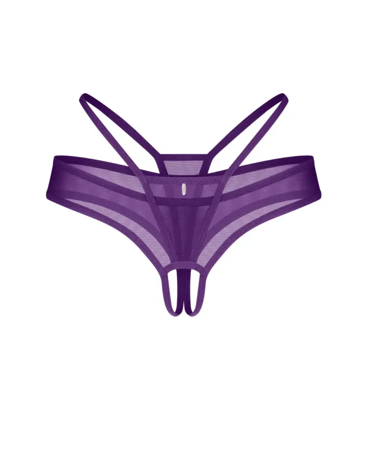 Perizoma viola aperto in tulle – Obsessive Vibres