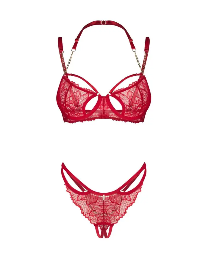 Completino intimo rosso aperto in pizzo – Obsessive Matildea – foto 7