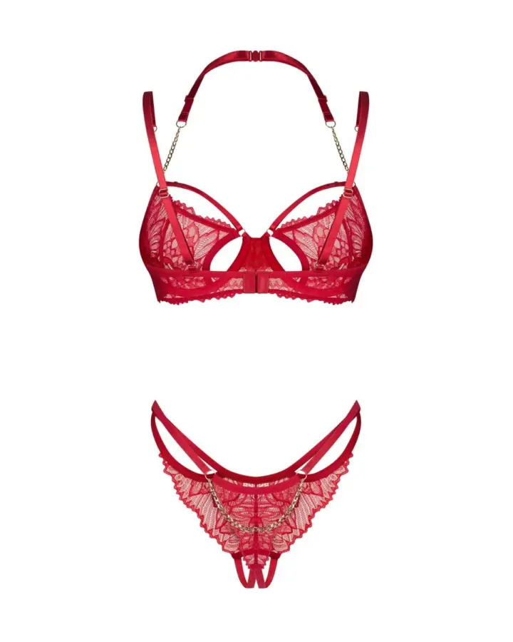 Completino intimo rosso aperto in pizzo – Obsessive Matildea – foto 6