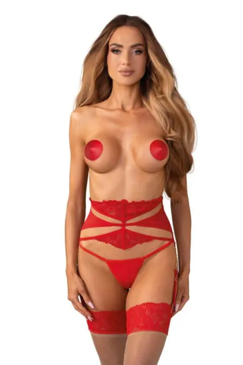 Reggicalze rosso con catene dorate – Obsessive Matildea